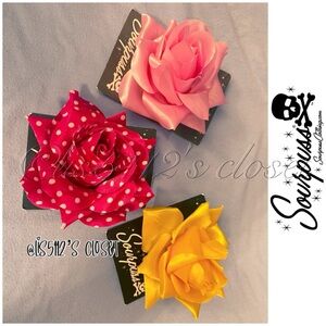 Sourpuss Retro 4-5” Large Rose Flower Hair Clip Accessories Pinup Rockabilly (3)